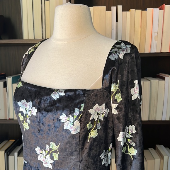 Anthropologie Hutch Velvet Floral Midi Dress - Picture 4 of 9